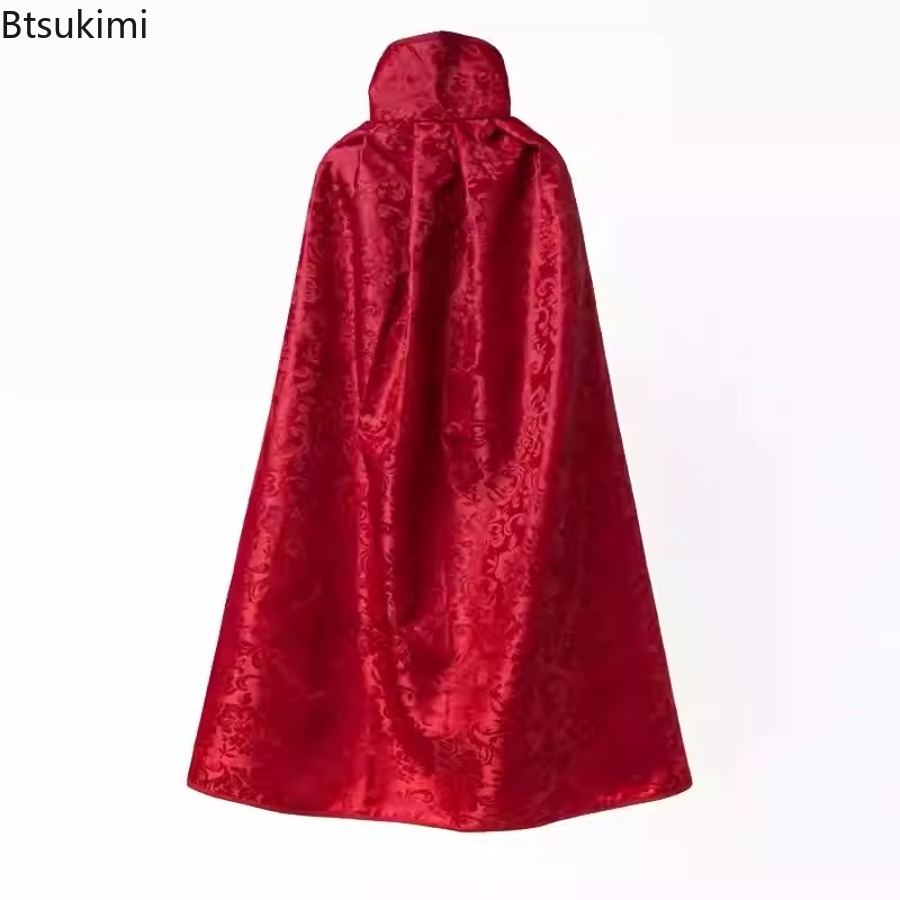 Cape à capuche pour enfants, Costume de spectacle, déguisement de fête de carnaval, Halloween, rouge, noir, blanc, Costume de Cosplay pour femmes et hommes