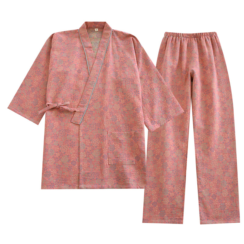 Ensemble Kimono Japonais Décontracté pour Femme, Pyjama Trempé, Vêtement de Maison, Demi Manches, Nouvelle Collection