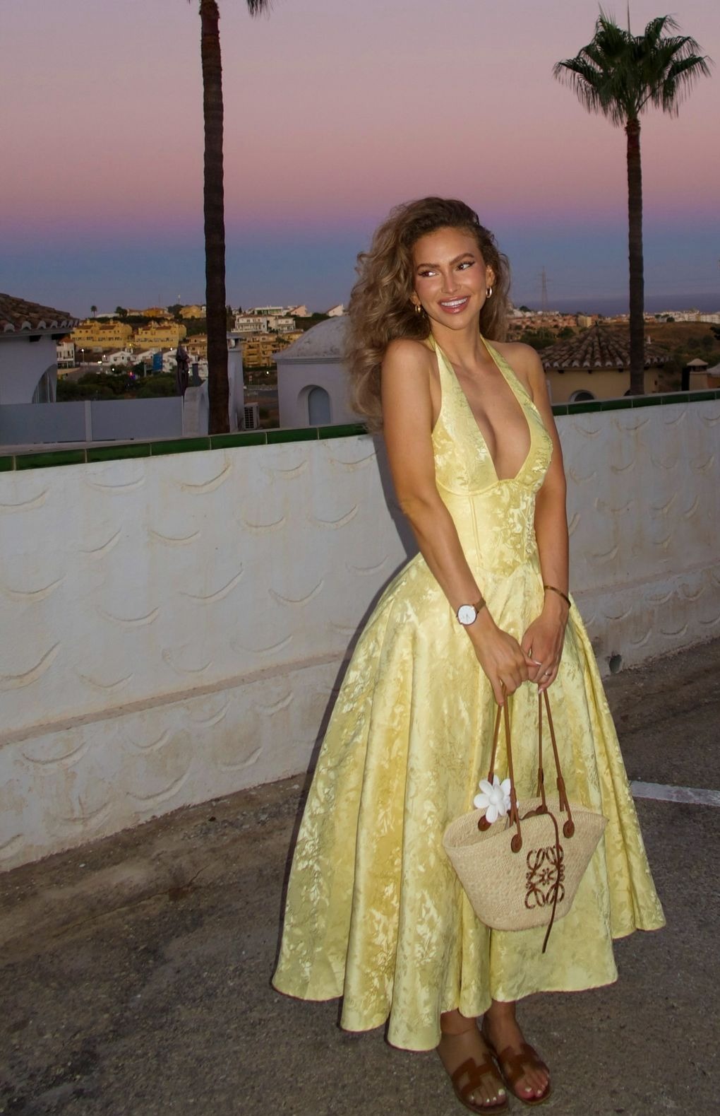 Robe longue Corset en Jacquard jaune pour femmes, col en V, col licou, nœud licou, robes de soirée d'été, d'anniversaire, rose, blanc, nouvelle collection 2025, pour invités de mariage
