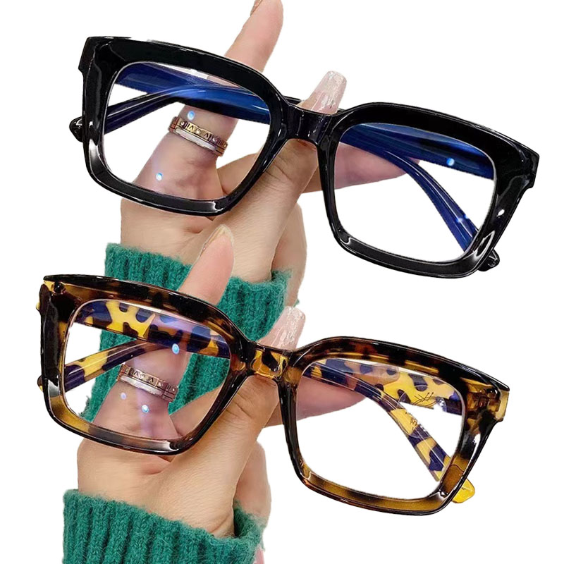 Lunettes Anti-lumière bleue pour femmes, monture surdimensionnée, Vintage, pour ordinateur, monture complète, transparente, Protection des yeux