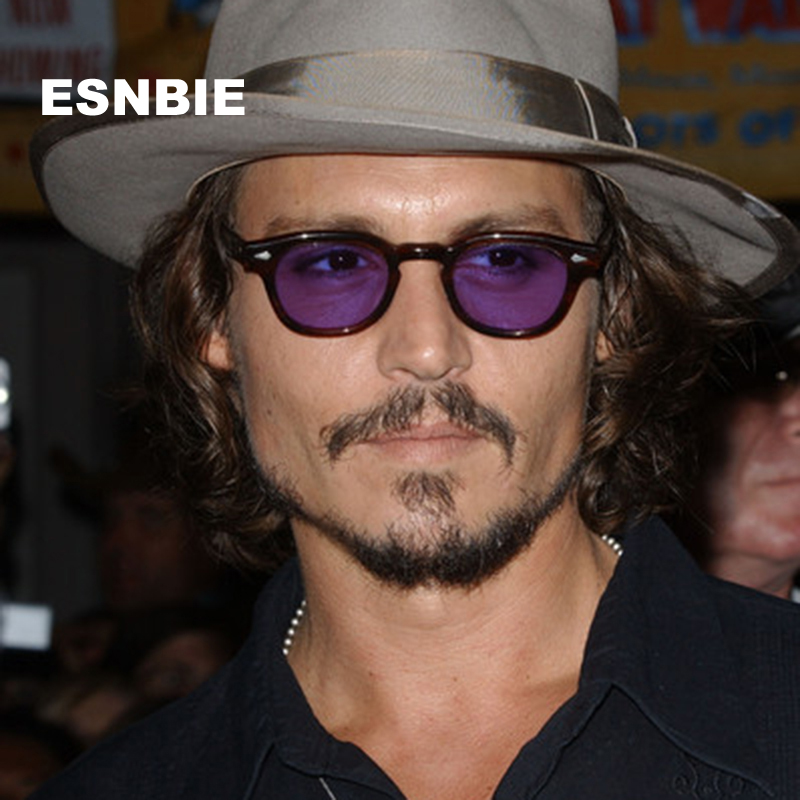 Lunettes De soleil rondes en acétate pour hommes et femmes, petites lunettes De soleil Vintage rétro Johnny Depp, lunettes De conduite