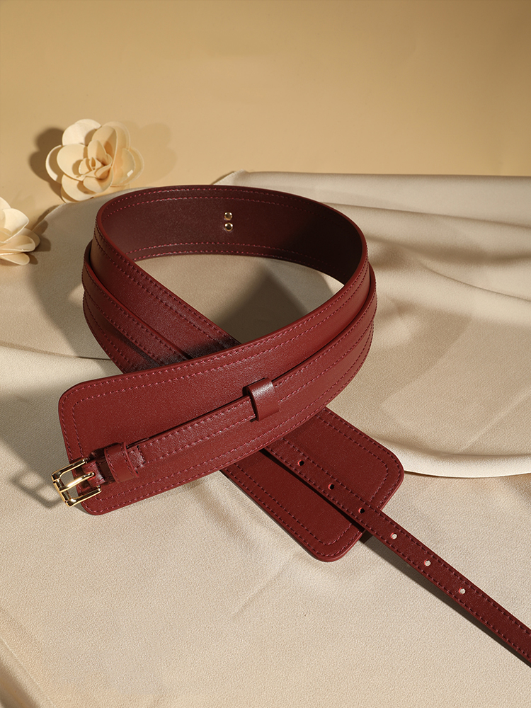 Ceinture de largeur Simple pour femmes, Vintage, large, en cuir véritable, à la mode