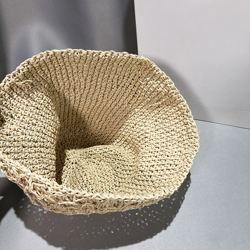 Chapeau Bob Tendance Été Femme, Chapeau de Soleil en Paille pour Femme, Visière Style Panama, Chapeau de Plage, Chapeau d'Extérieur pour Fille