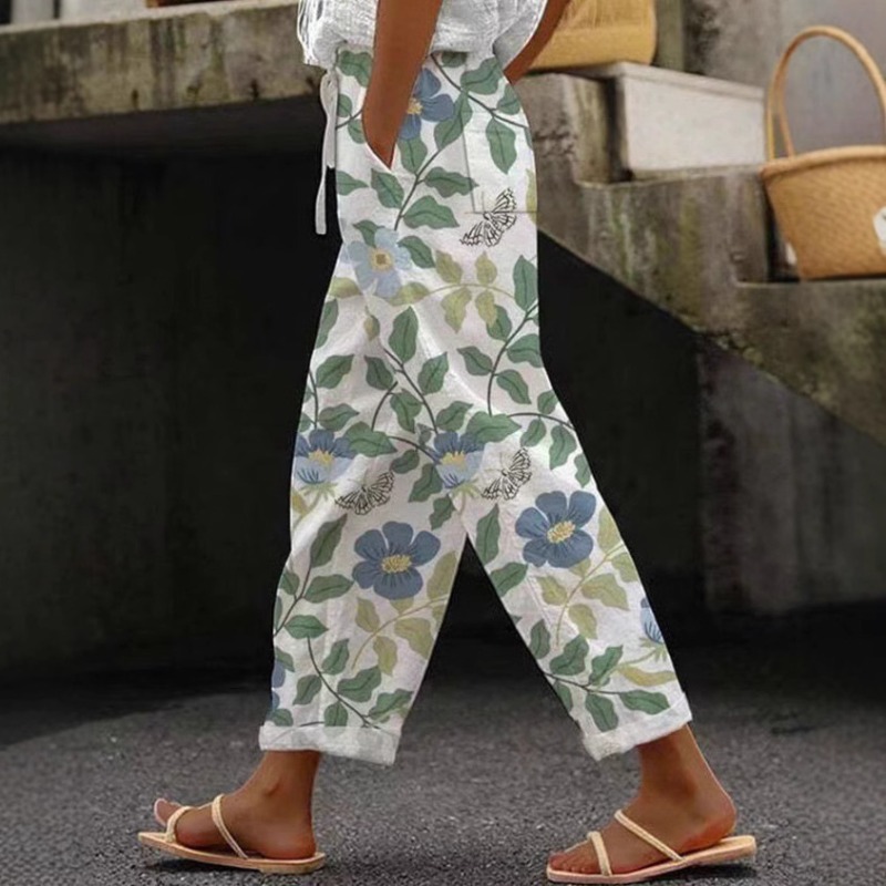 Dames nouveau chaud grande taille imprimé Simple enroulable pantalons décontractés Streetwear femmes pantalons neuf minutes pantalon respirant CoolSummer