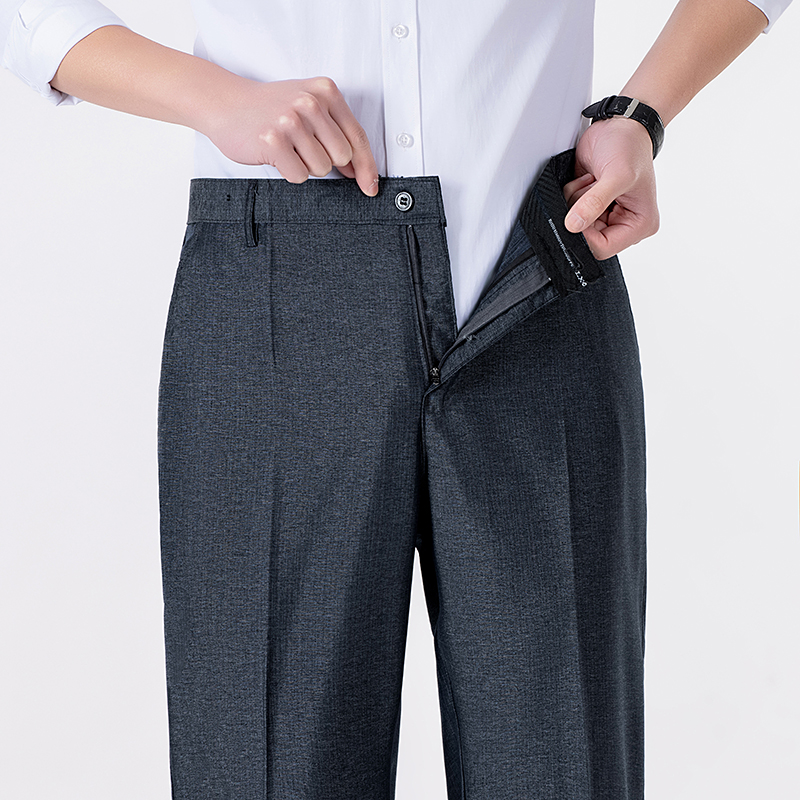 Pantalon de Costume Homme de Haute Qualité – Classique, Taille Haute, Printemps-Été-Automne – Idéal pour Tenues Décontractées et Habillées