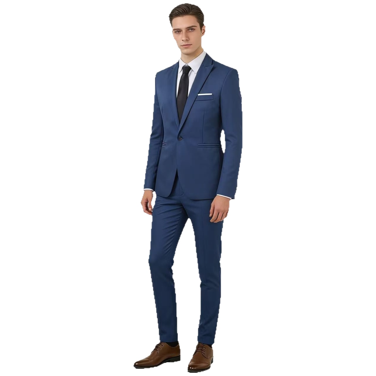 Ensemble de costume de mariage décontracté pour homme, style coréen, coupe ajustée, vêtements formels en tissu polyester, saison printemps-été-automne