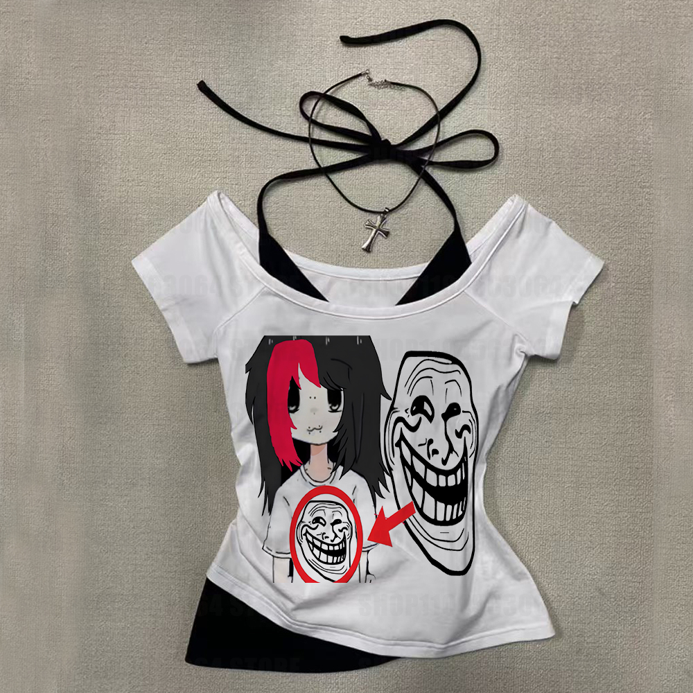 Vêtements des années 90, crop top vintage pour femmes, t-shirts graphiques d'anime, vêtements féminins des années 2000, tops grunge, vêtements Y2K, Kitty Kpop, goth, emo