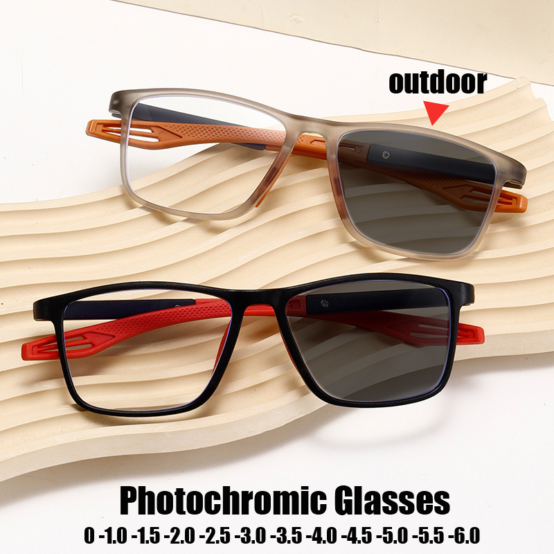 Couleur changeante femmes hommes en plein air myopie lunettes de soleil mode Anti lumière bleue photochromique moins lunettes lunettes de Prescription