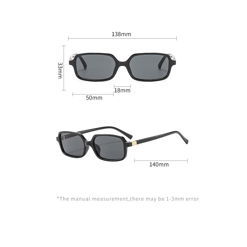 Lunettes de soleil rectangulaires à petite monture pour femmes et hommes, style célébrité Internet, lunettes de rue tendance, lunettes de soleil personnalisées pour la photographie
