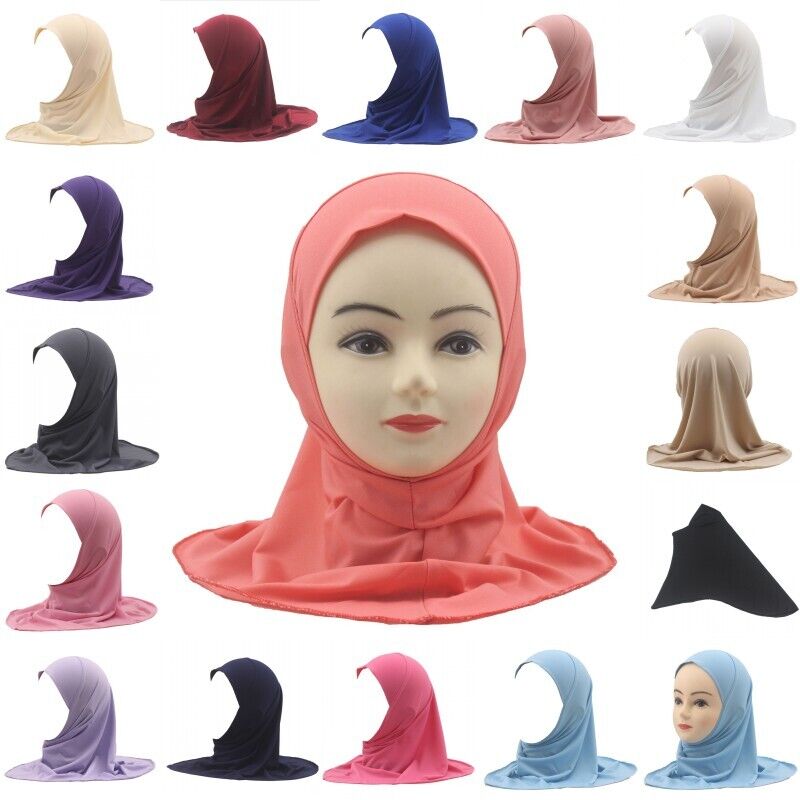Écharpe de sauna élastique du Moyen-Orient pour filles, document solide, écharpe de prière du Ramadan, chapeau de sauna mignon, châle arabe