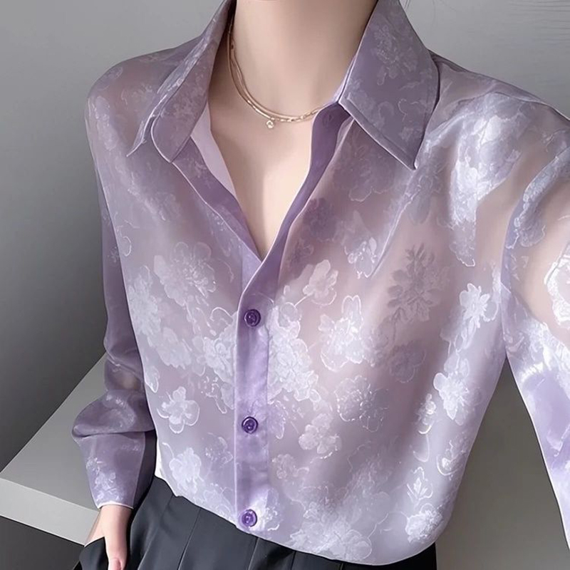 Chemisier coréen décontracté à revers, couleur unie, coupe ample, nouvelle collection été, pour femme