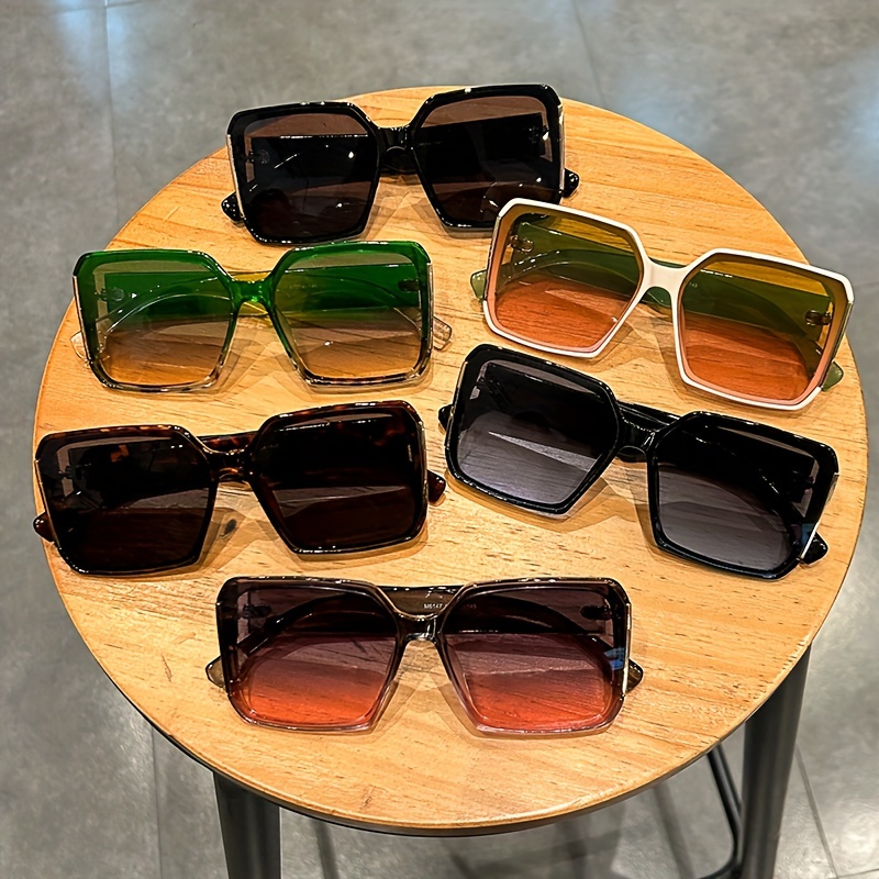 Lunettes de soleil carrées Extra larges pour hommes et femmes, lunettes de couleur dégradée de marque, fête d'été