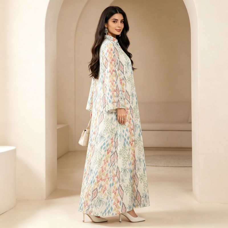 Robe de l'Aïd en mousseline de soie pour femme, avec dentelle, ourlet fendu et broderies, Abaya de fête, Abayas Ramadan, Caftan, Vestidos élégants
