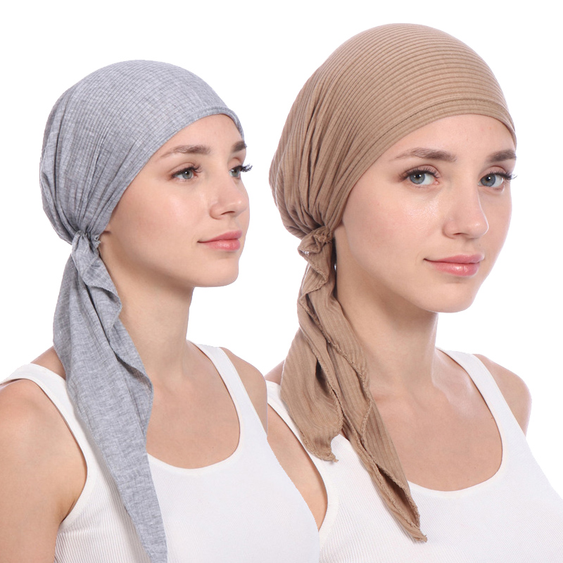 Chapeaux de foulard en coton élastique monochromatique pour femmes, turban musulman, bonnet, hijab intérieur, casquettes turbfamilcaps, nouvelle mode, 600