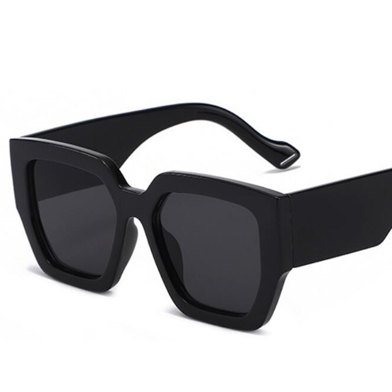 Nouvelles Lunettes de Soleil Carrées de Luxe Tendance pour Femme, Style Rétro Oversize, Monture Large Noire, Protection UV400, Oculos Sexy