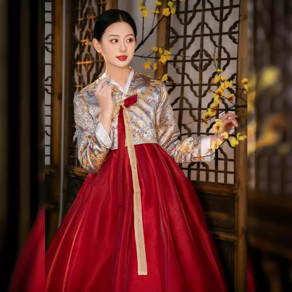 Vêtements coréens authentiques haut de gamme, robe ethnique pour femmes, Yanji, photographie de voyage, danse, robe traditionnelle coréenne, Hanbok