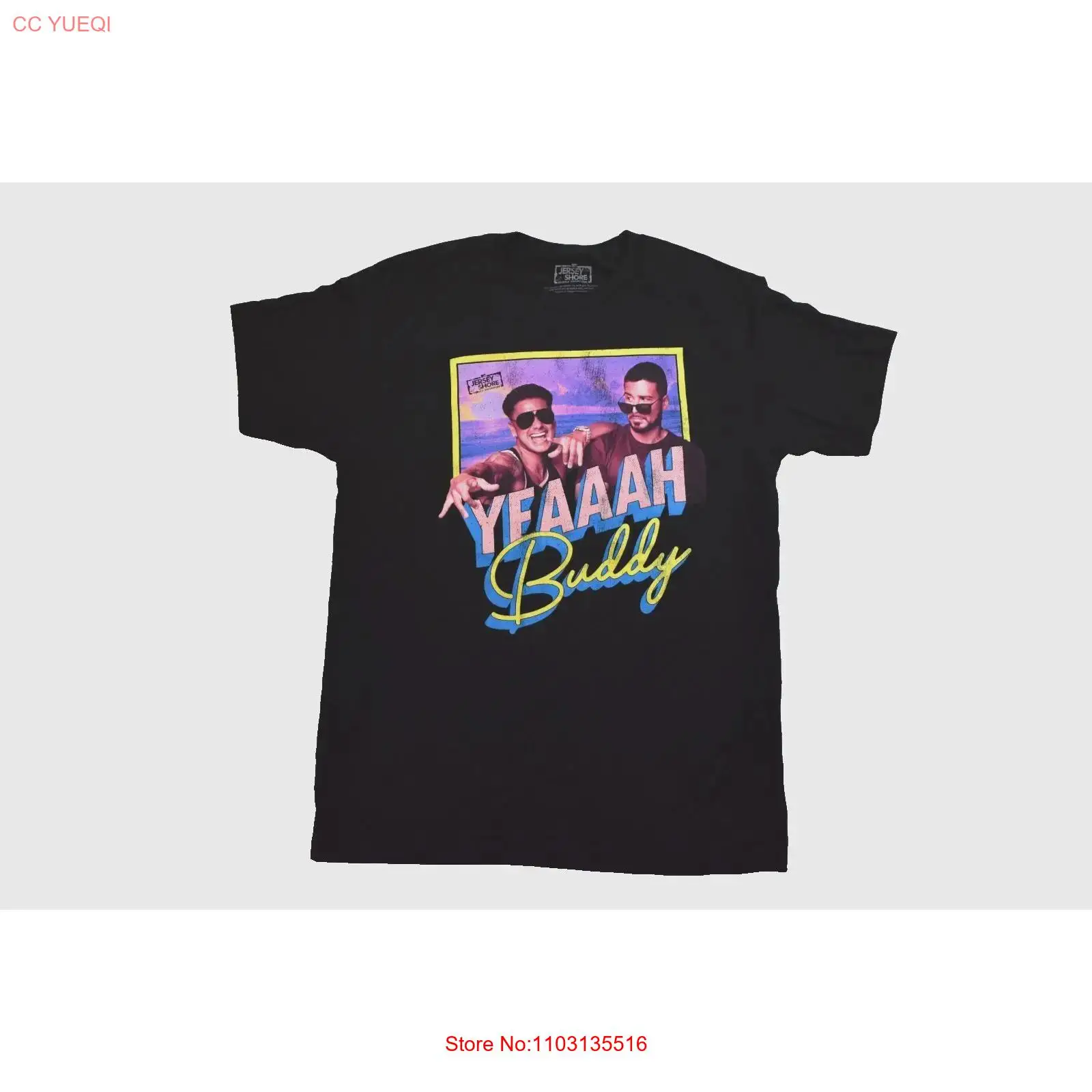 Jersey Shore Family Vacation Mens Pauly D Yeah Buddy T-shirt noir neuf S 2XL vintage lavé polyvalent doux streetwear décontracté