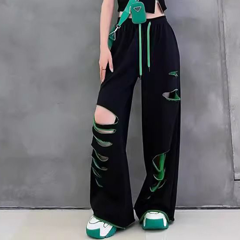 Pantalon taille haute à jambes larges pour femmes, nouveau pantalon d'été fin, ample, grande taille, droit, décontracté, pantalon de protection pour femmes