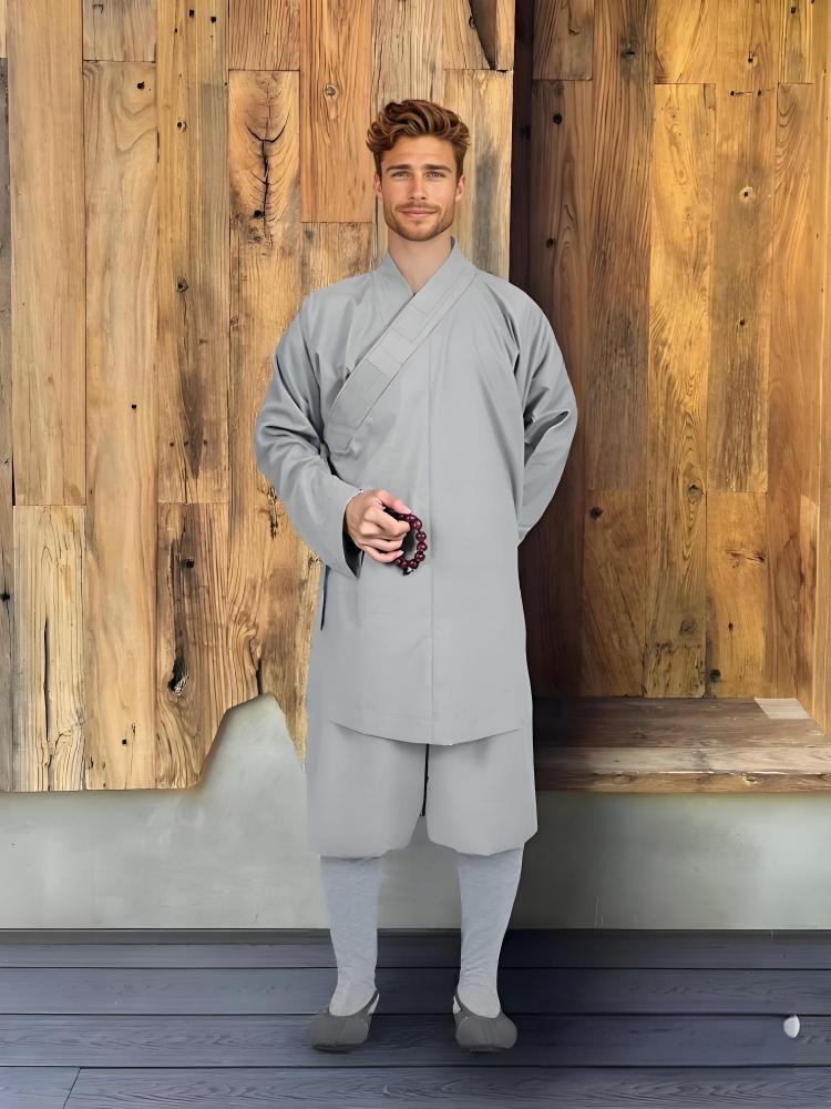 Ensemble de moine bouddhiste le plus vendu de 2025! Robe et pantalon en coton mercerisé – Anti-rides et respectueux de la peau pour le yoga/température