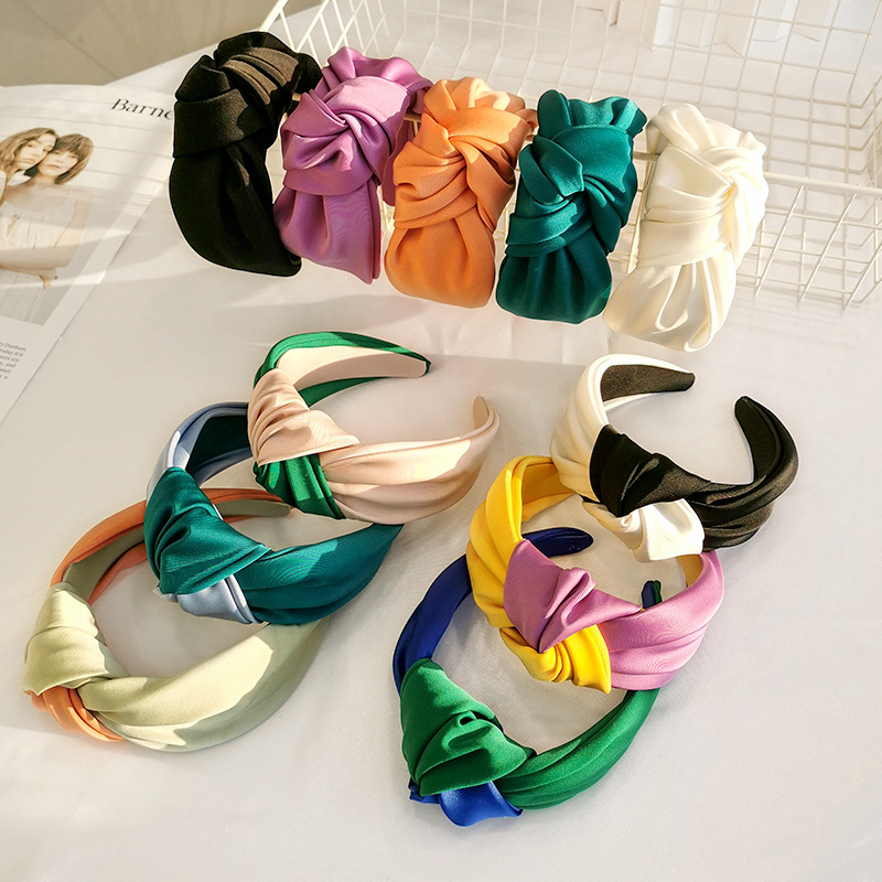 Bandes de cheveux nouées à large bord pour femmes et filles, cerceau à cheveux simple et polyvalent, beaux accessoires de vêtements de sauna, document solide, nouvelle mode