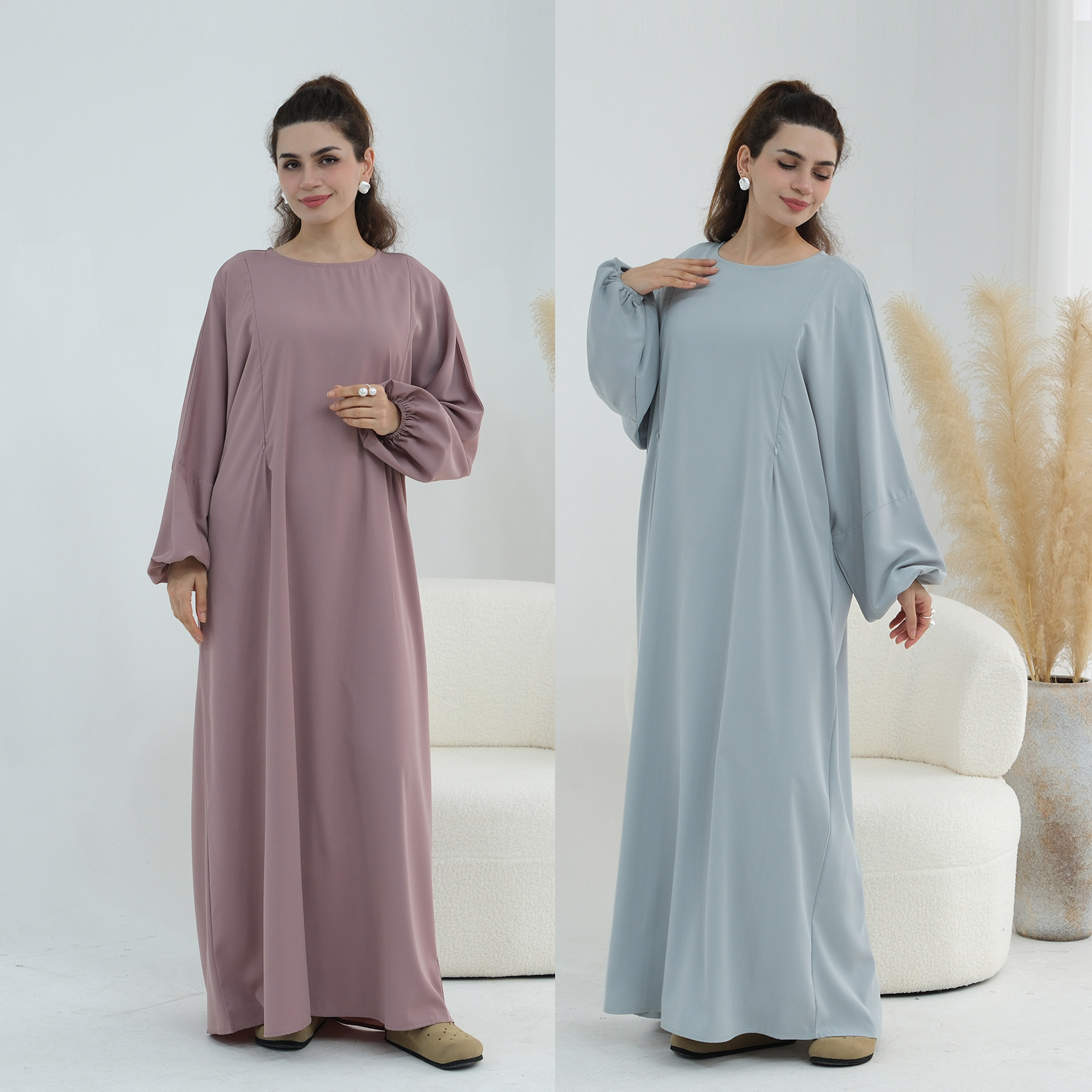 Robes d'allaitement Abaya Robe femmes avant fermeture éclair vêtements d'allaitement musulman Islam turquie caftan dubaï Abayas modeste Caftan arabe