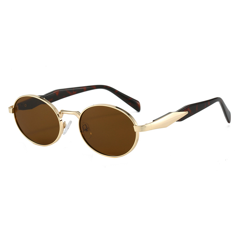 Lunettes de soleil ovales rétro tendance pour femmes et hommes, unisexe Y2K, Vintage, Design à la mode, rondes, 2024