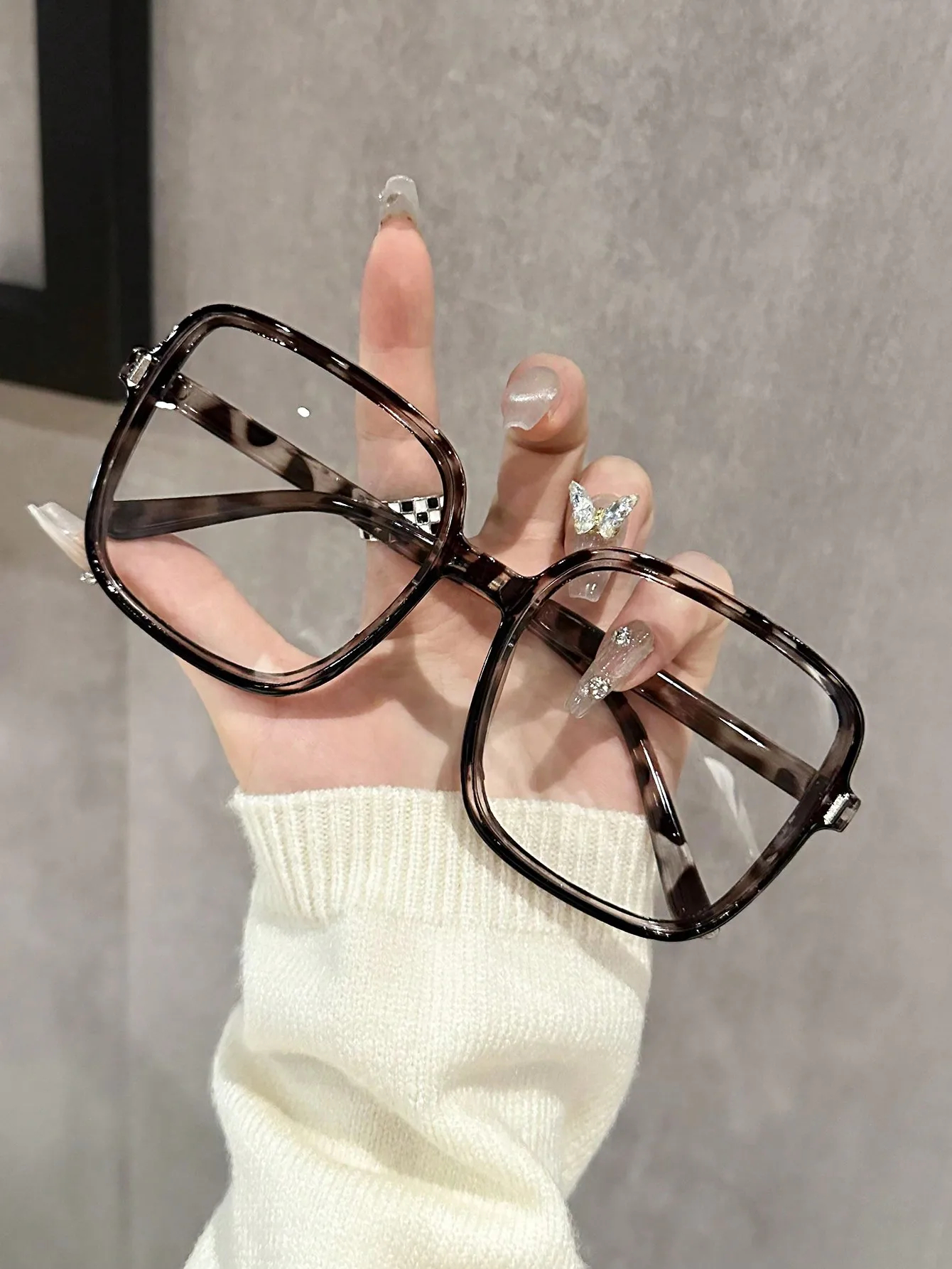 Lunettes carrées surdimensionnées sans Prescription, à la mode, avec cadre exquis, adaptées à un usage quotidien, 1 pièce/3 pièces