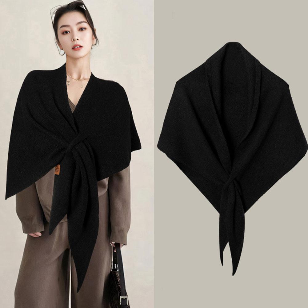 Écharpe Triangle en laine coréenne pour femmes, écharpe tricotée multifonctionnelle, châle chaud de loisirs à la mode, automne hiver