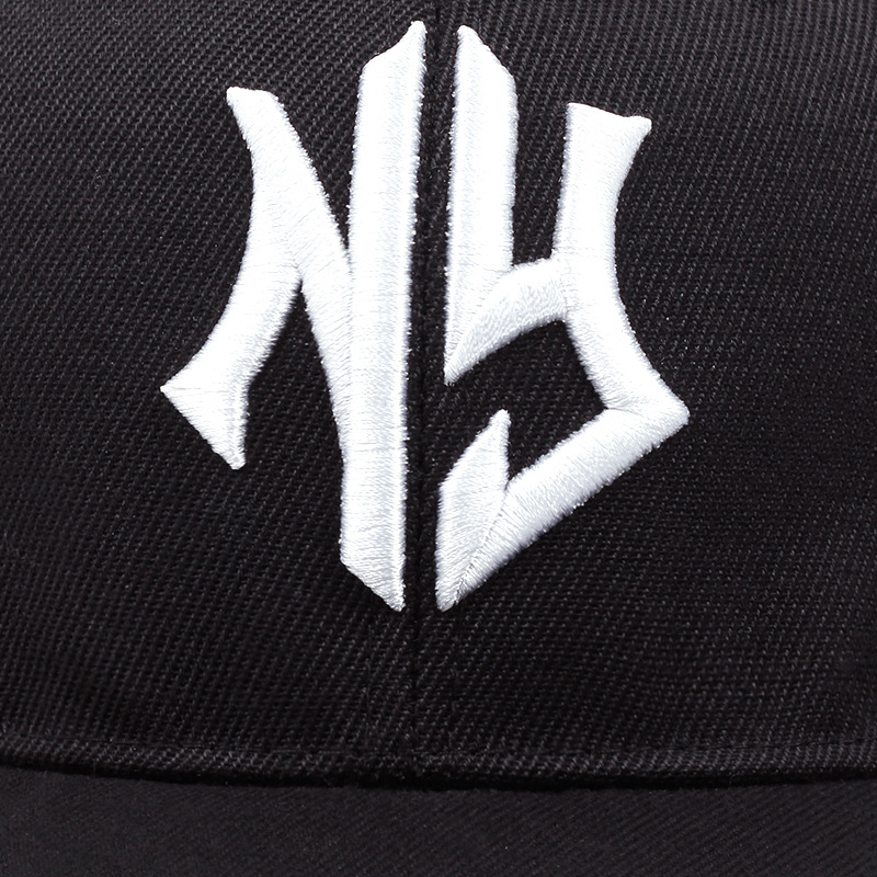 Chapeau à Bords Plats avec Lettres Brodées pour Homme et Femme, Chapeau de Style NYHip Hop avec Style Réglable, à la Mode