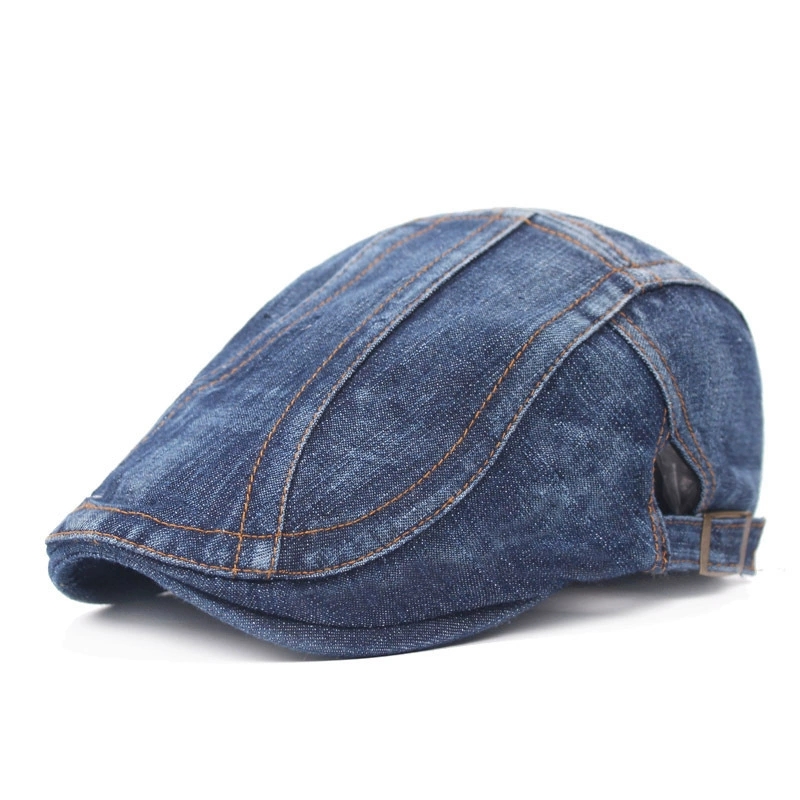 Casquette de journal en Denim de Style japonais pour hommes, chapeau rétro à la mode, béret polyvalent de Style coréen, casquette de journal décontractée pour femmes, tendance