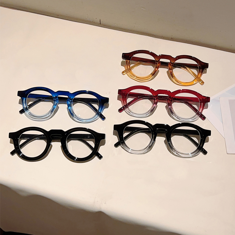 KAMMPT Lunettes Rondes Homme 2026 Nouvelle Mode Montures Optiques Dégradées Femme Mignonnes Anti-Lumière Bleue Design de Marque Décoratif