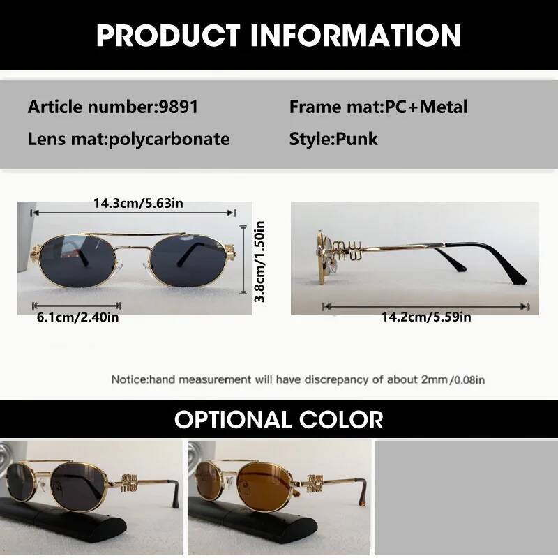 Lunettes de soleil à Double pont pour hommes et femmes, petite monture, marque de styliste, en métal, UV400, nuances de mode, rétro ovales