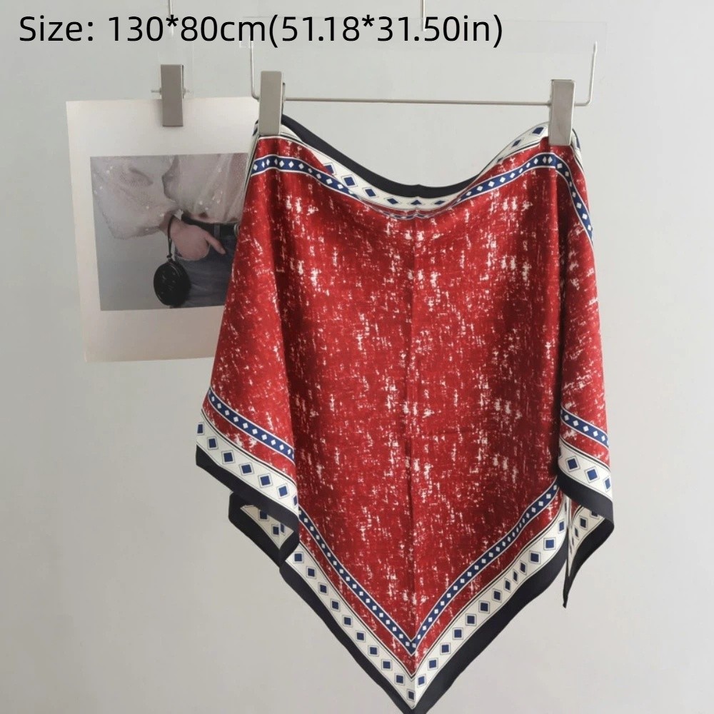 Nouvelle Écharpe Triangulaire en Satin pour Femme, Accessoire Vestimentaire Décoratif, Style Tie-Dye, Ceinture en Jean Rétro, Polyvalente, Printemps et Été