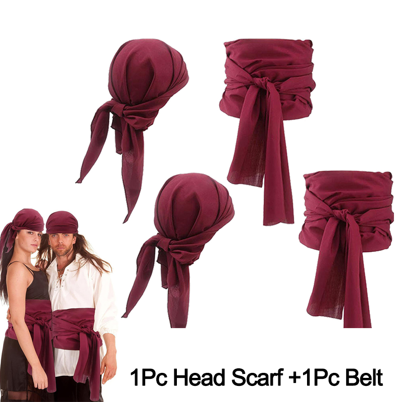 Pirate Cosplay Costume chapeau foulard ceinture médiévale Renaissance Vintage Pirates femmes hommes bandeau taille ceinture Halloween nouveau