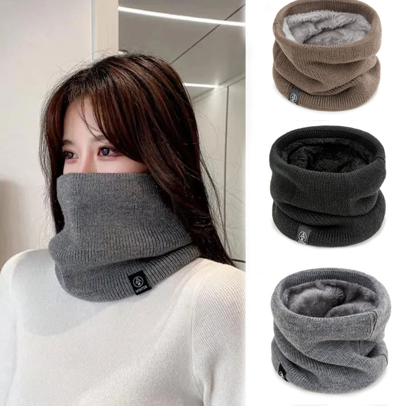 Mode femmes tricoté écharpe solide cachemire comme hiver équitation foulards dame chaud épais unisexe hommes cou écharpes anneau