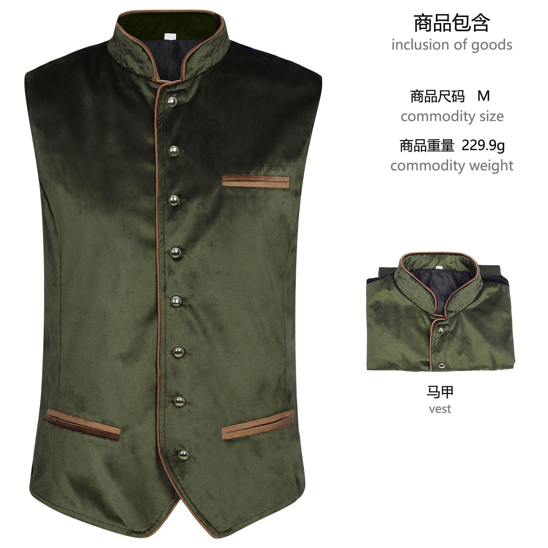 Costume de fête pour hommes, tenue de carnaval d'Oktoberfest, Lederhosen, bretelles, short, chemise, gilet, costume de fête bavarois allemand, cosplay, Halloween