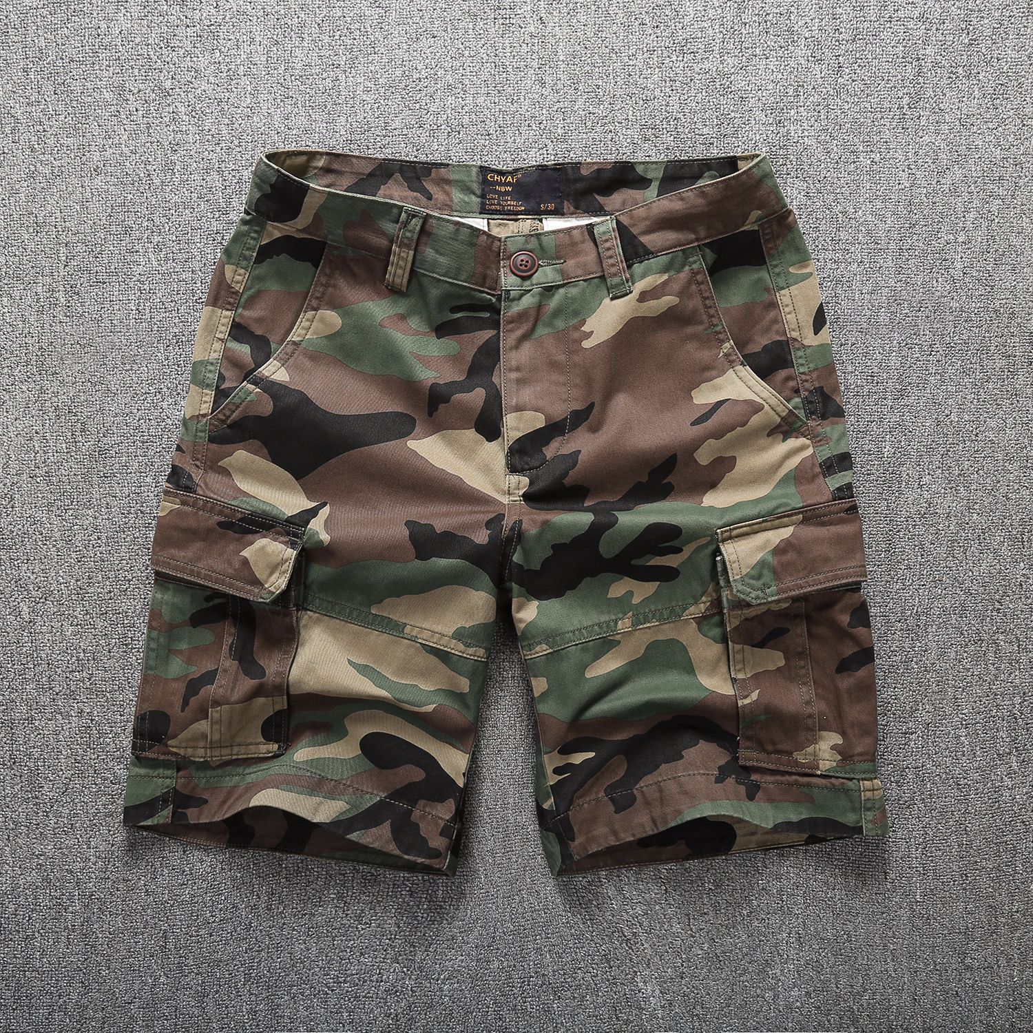 Shorts Cargo Camouflage Décontractés pour Hommes – Tendance Estivale, Confortables, Style Workwear Américain, Idéaux pour l'Extérieur et la Plage