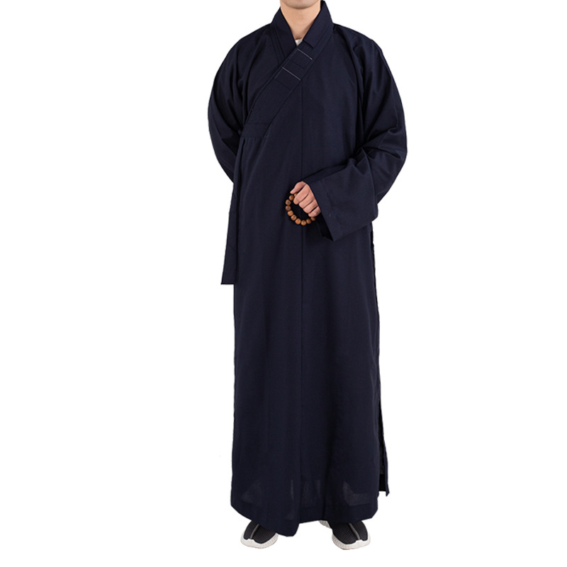 Vêtements traditionnels chinois, Robes longues pour le bouddhisme, vêtements bouddhistes pour hommes adultes, robe de méditation Haiqing