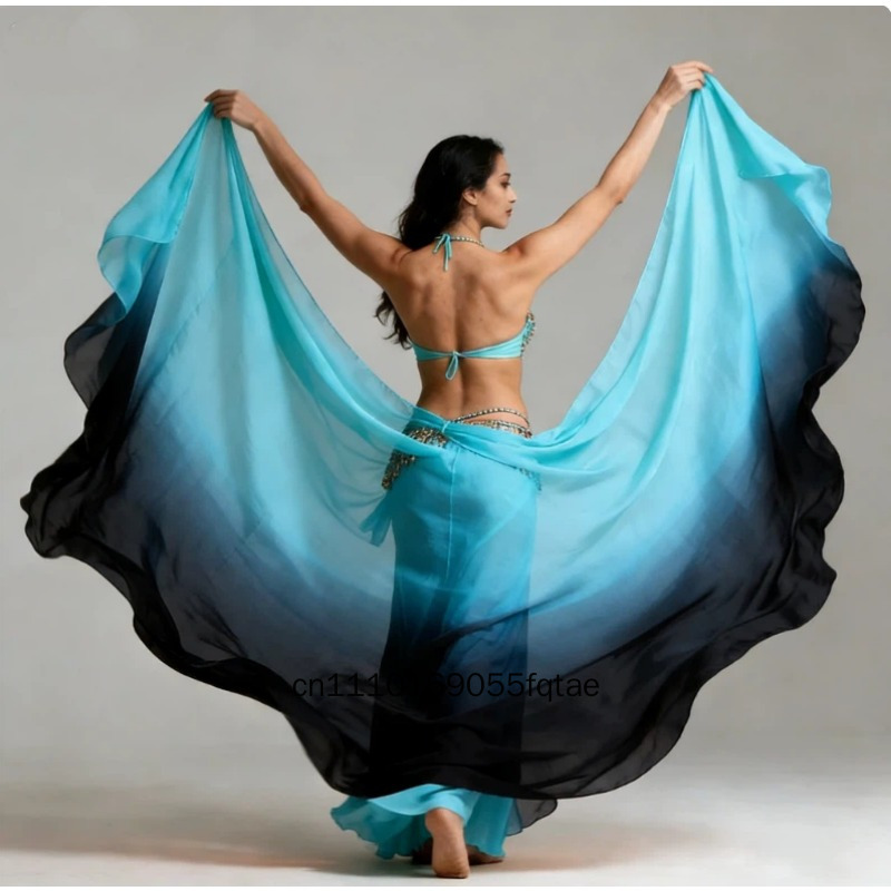 Voiles de danse orientale 100% soie véritable, faits main, teints, écharpes et châles sur mesure, accessoires de performance de danse orientale, nouveauté