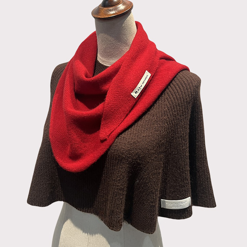 Écharpe triangulaire tricotée en laine de Niche de Style coréen britannique pour femmes foulard écharpe tricotée écharpe tricotée chaude multifonctionnelle