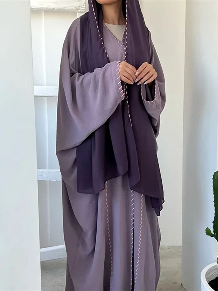 Ensemble Abaya 2 Pièces pour Femme Musulmane, Hijab Modeste, tiens imar, Robe Marocaine