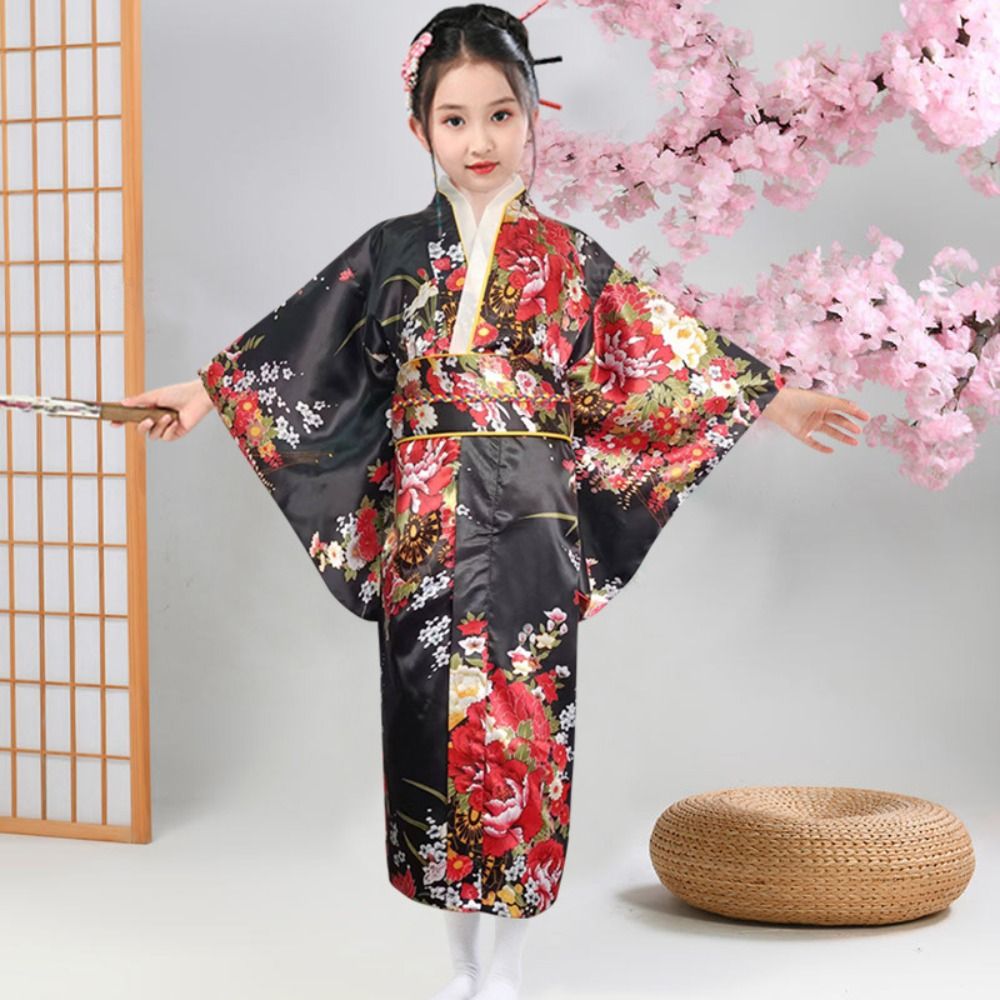 Kimono japonais traditionnel imprimé Floral pour enfants, robe Kimono asiatique Sakura pour filles, nouvelle collection élégante
