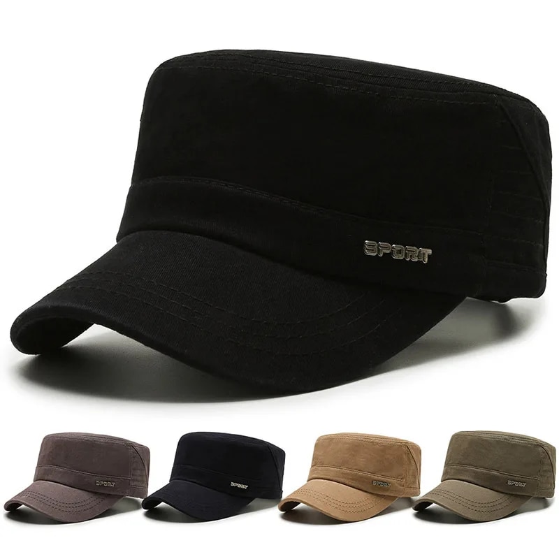 Chapeau militaire plat pour hommes, simple et polyvalent, langue de canard, d'âge moyen, mode décontractée, nouveau style, printemps et automne