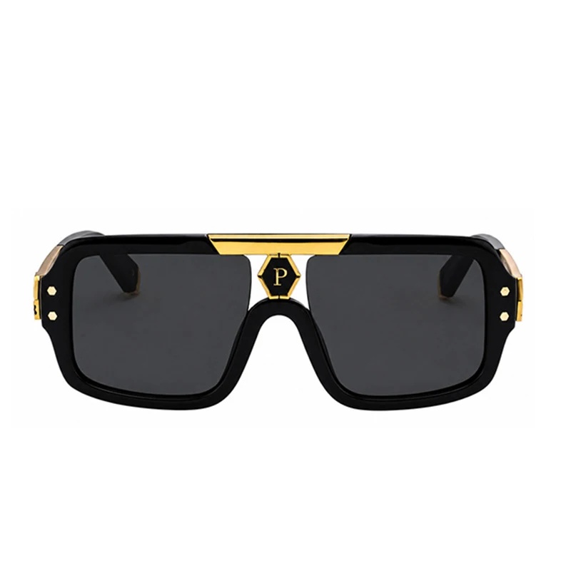 Nouvelles Lunettes de Soleil de Luxe de Marque Tendance 2026 pour Hommes et Femmes, Style Vintage Oversize Punk, Verres Steampunk à la Mode