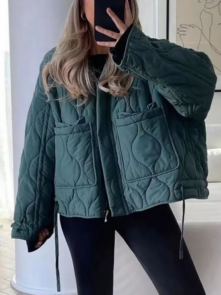 Manteaux épais rétro pour femme, vestes à col montant avec boutons, coupe-vent, Streetwear, nouvelle mode hiver