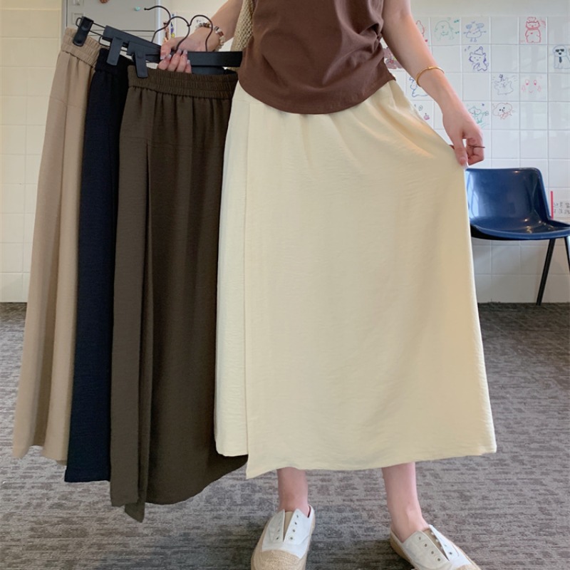 Jupe-pantalon taille haute fine anti-UV pour femme, style décontracté, dissimulant les hanches et les cuisses, longueur 7/8 ou 9/10