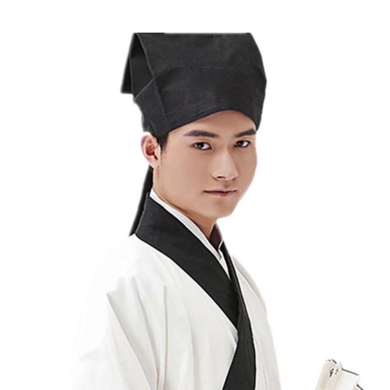 Chapeau Hanfu traditionnel chinois des Prairies pour hommes et enfants, couvre-chef noir, couvre-chef masculin vintage, serviette confucéenne, cosplay, enseignant