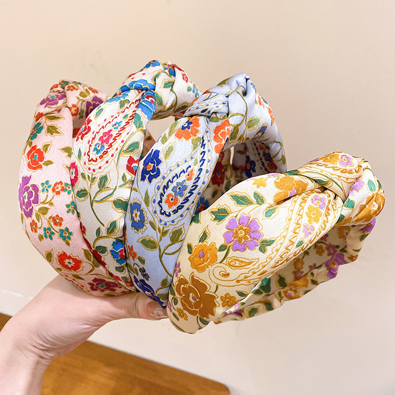 Bandeaux à nœud en tissu pour femmes et filles, bandeaux de sauna à fleurs, cerceau de cheveux féminin, vêtements de sauna larges, accessoires pour cheveux, mode