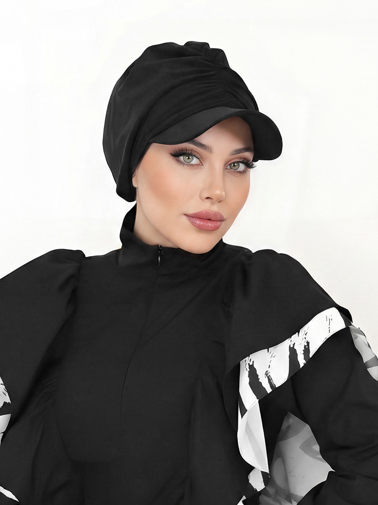 Casquette de baseball pour femmes musulmanes, hijab noir uni, turban, couvre-chef islamique quotidien, foulard modeste pour les sports de plein air et le quotidien