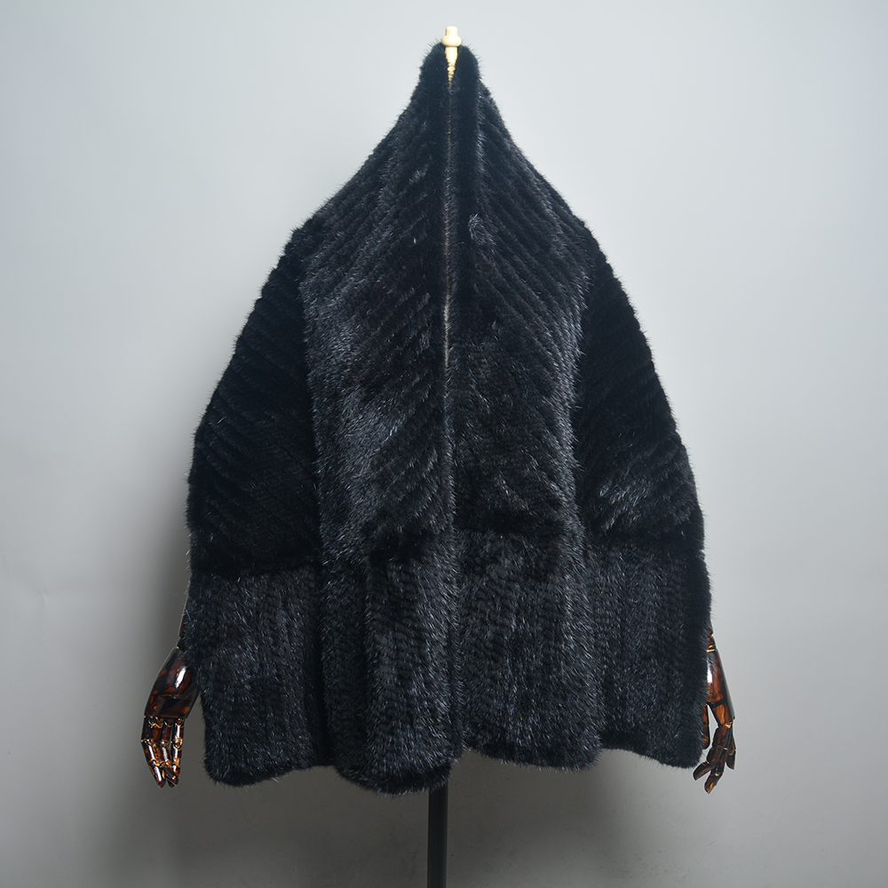 Écharpe de luxe en vraie fourrure de vison pour femme, collection 2026, tricotée, tendance, chaude pour l'hiver, en fourrure naturelle